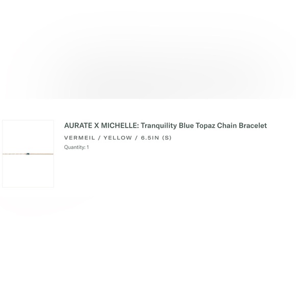 Aurate x Michelle Tranquility Blue Topaz Chain Bracelet vermeil 6.5 inch - Picture 4 of 4